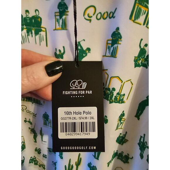 Good Good 16th hole polo green golf shirt sz 2XL $75 new MT84 - Picture 7 of 9